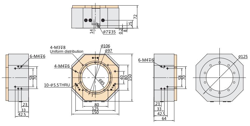 Click on the picture to enlarge the drawing of piezo phase shifter