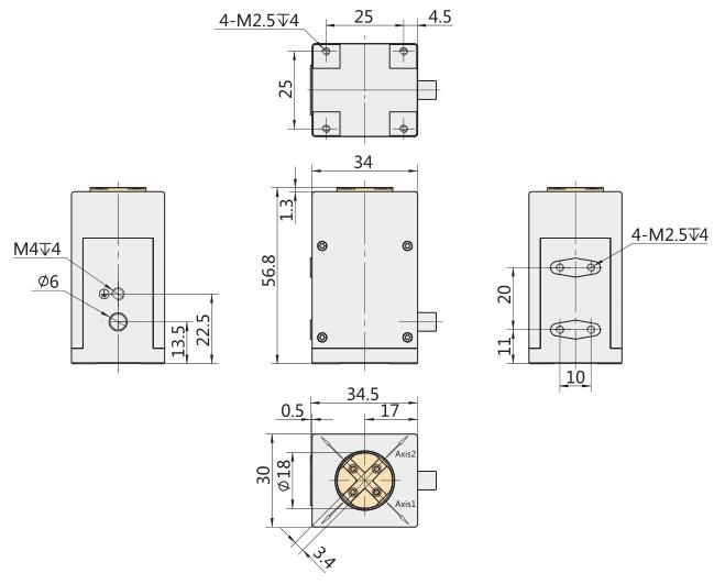 P36压电偏转镜尺寸图