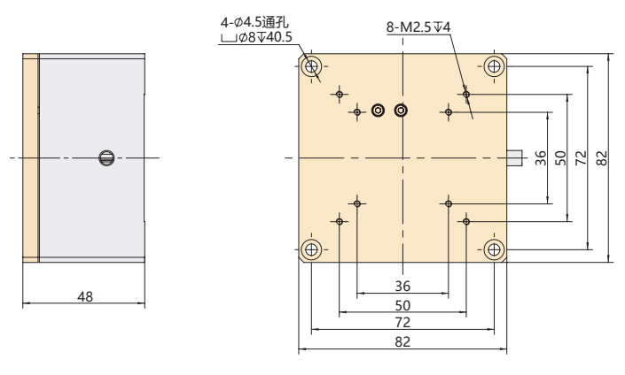 点击图片可放大查看XD611.XYZ500压电纳米定位台尺寸图